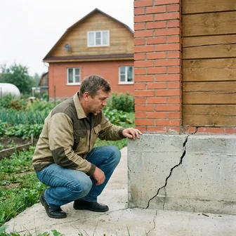 Обследование фундамента и трещин в конструкциях